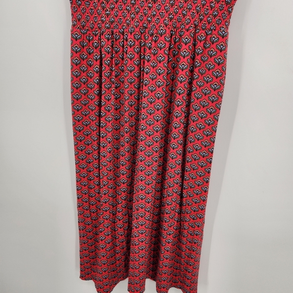 Boden Radish Geo Jersey Midi Dress Elastic Waist Short Sleeve Size 16P Petite - Picture 3 of 9